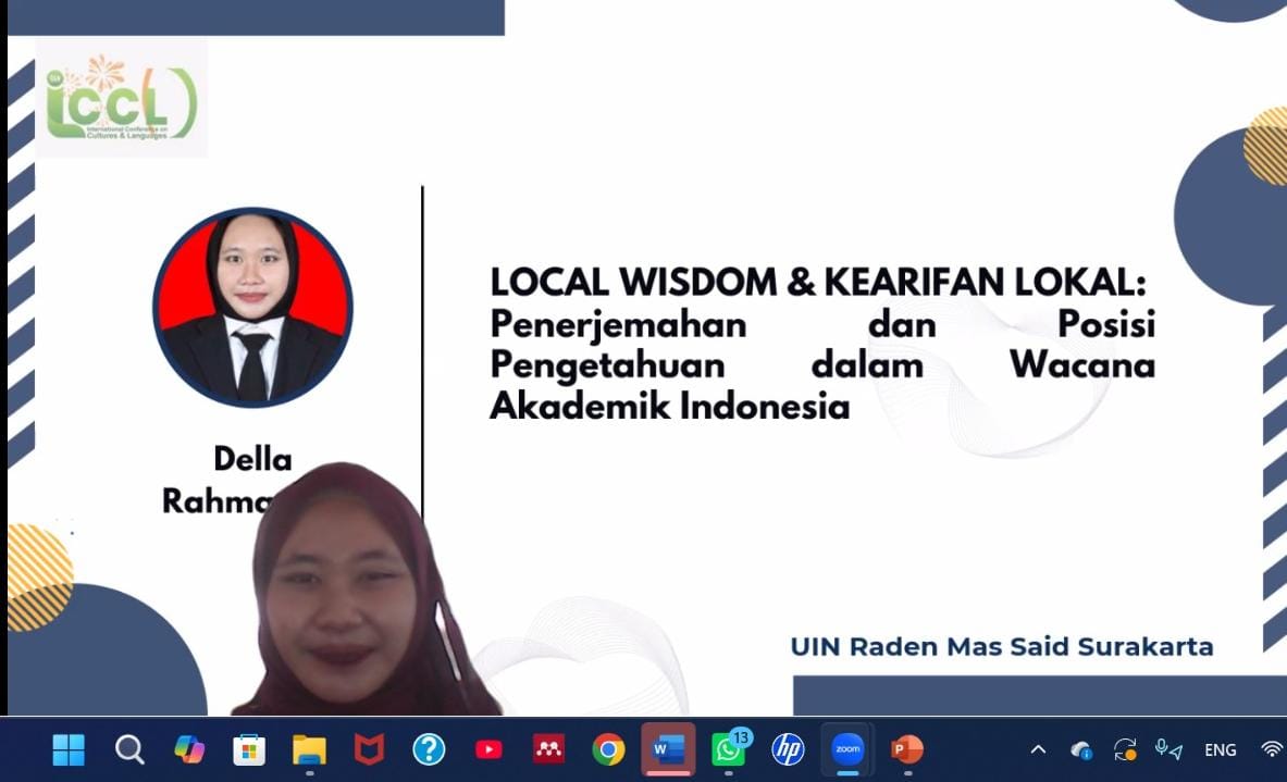 Della, Mahasiswa PAI UIN Raden Mas Said Surakarta Tampil sebagai Presenter pada Konferensi Internasional ICCL 2026